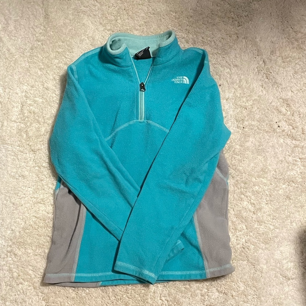Green quarter-zip sweatshirt for girls